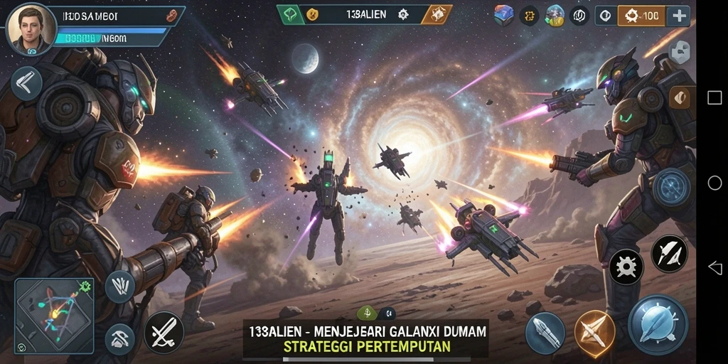 Tampilan permainan 138ALIEN yang menawan saat bertempur di galaksi.