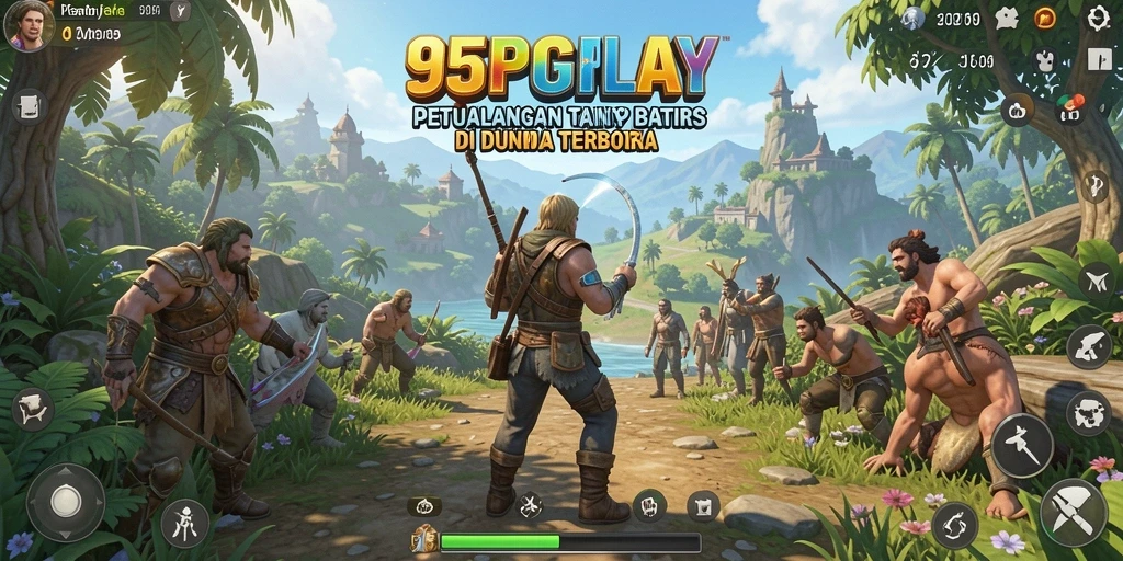 Screenshot gameplay 95PGPLAY menampilkan aksi mendebarkan di dunia terbuka.