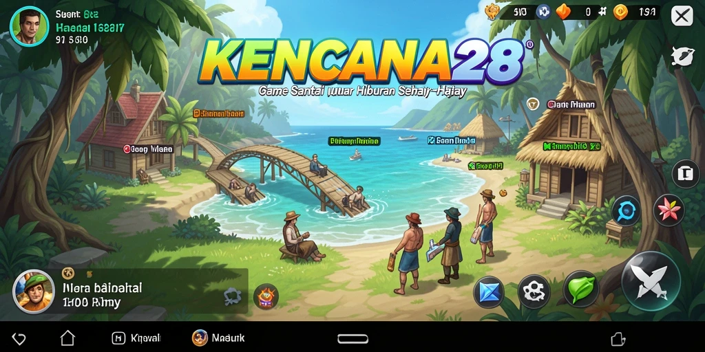 Tangkapan layar KENCANA28 menampilkan gameplay yang santai dan penuh warna.