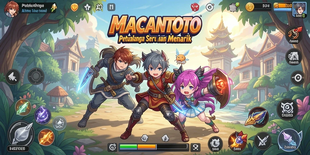 Tampilan gameplay menarik dalam MACANTOTO dengan karakter anime yang menawan.