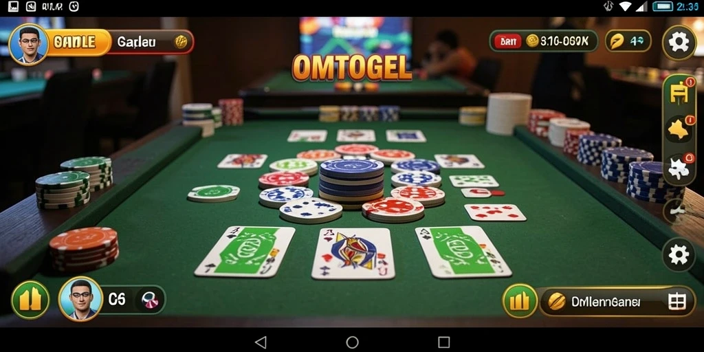 Screenshot gameplay OMTOGEL yang menampilkan serunya bermain Gaple.