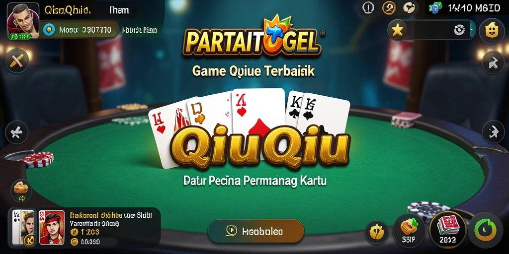 Tampilan gameplay seru dalam PARTAITOGEL dengan kartu QiuQiu.
