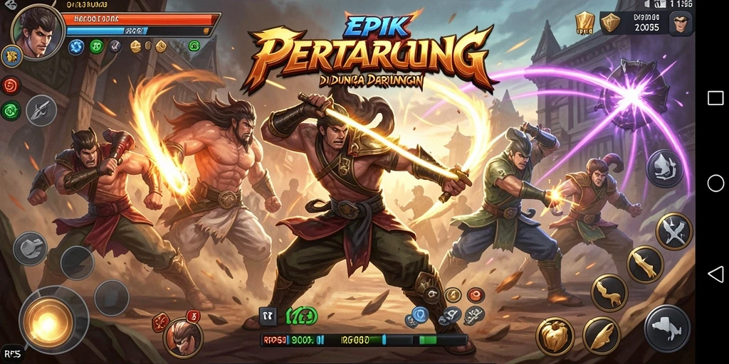 Gameplay RP55 yang mendebarkan dengan pertarungan intens dan karakter unik.