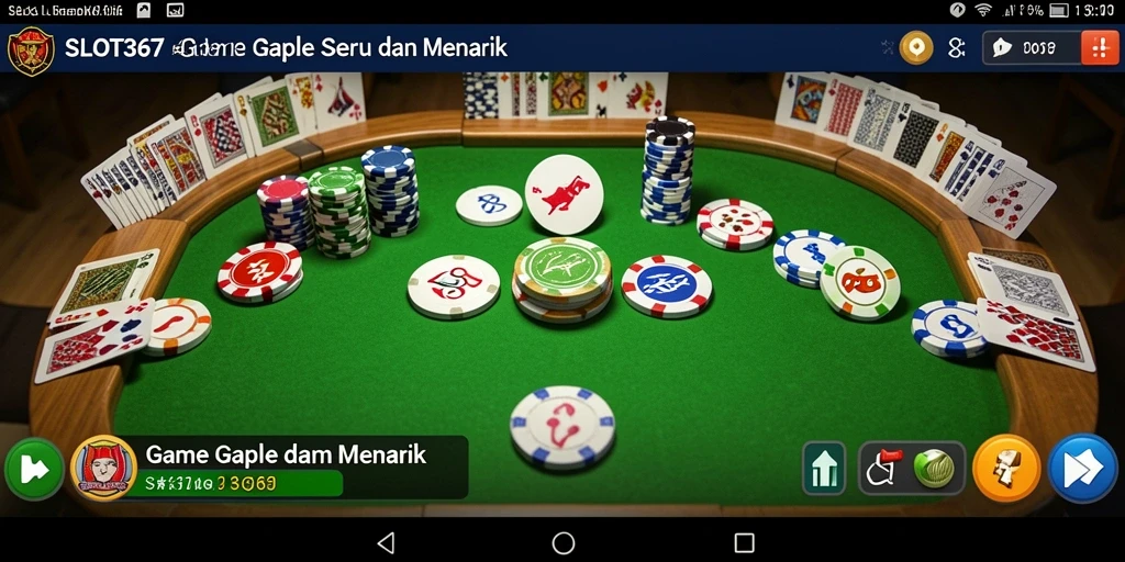 Screenshot SLOT367 menampilkan gameplay Gaple dengan suasana seru dan interaktif.