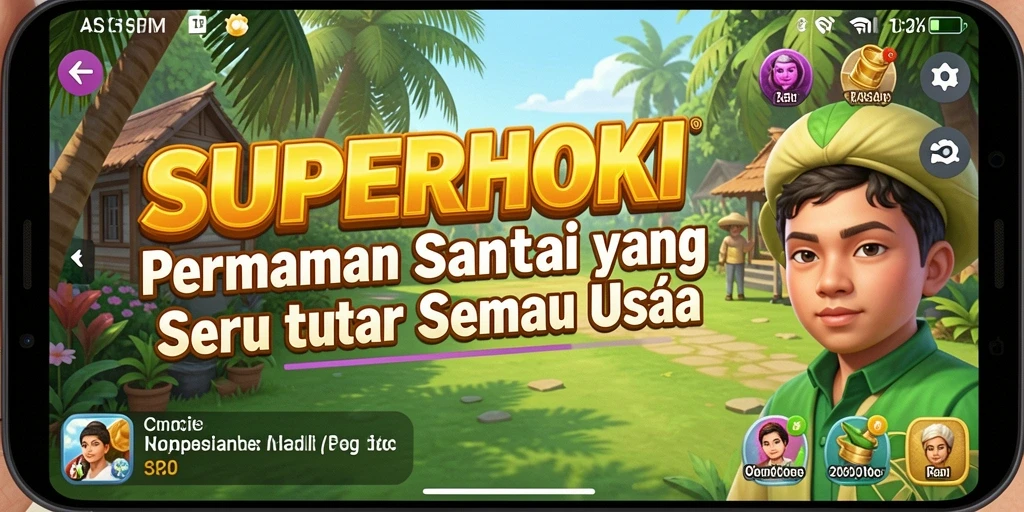 Tampilan gameplay SUPERHOKI yang mengasyikkan dan penuh warna.