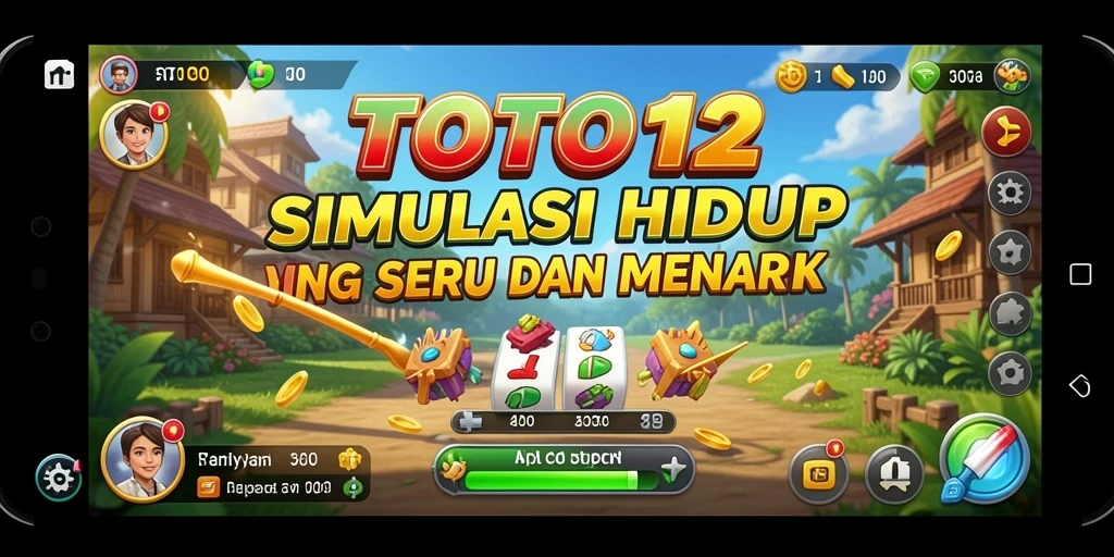 Tampilan gameplay TOTO12 yang menarik dengan beragam aktivitas simulasi.