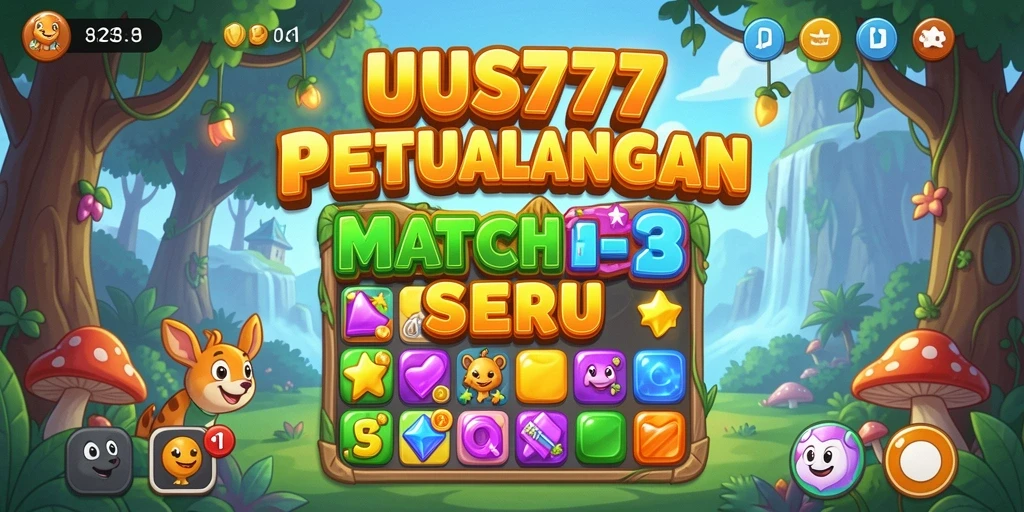 Tangkapan layar UUS777 menampilkan gameplay yang penuh warna dan tantangan Match-3.