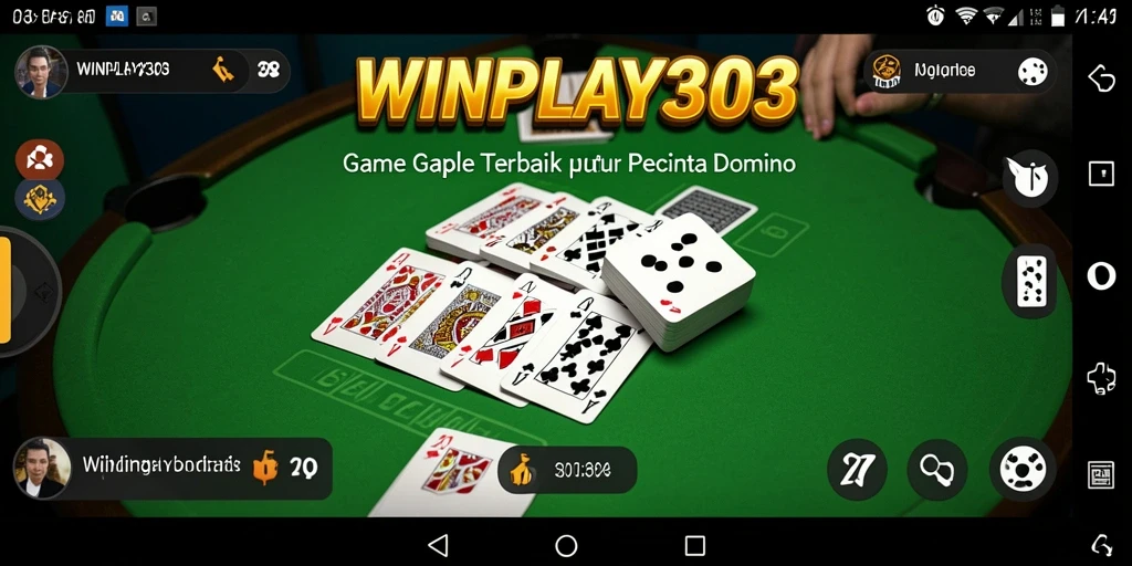 Tampilan gameplay Gaple yang seru dan interaktif di WINPLAY303.